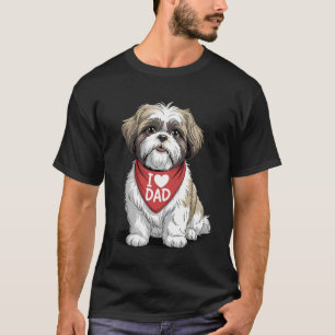 Camiseta Eu Amo Pai Shih Tzu Amante Cachorro Dia dos Pais