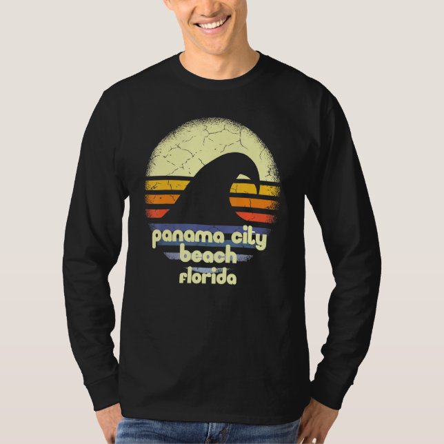 Camiseta Eu Amo Panamá City Beach Florida Ocean Wave Fl (Frente)