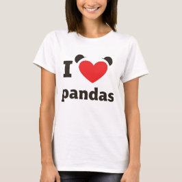 Camiseta Eu Amo Pandas