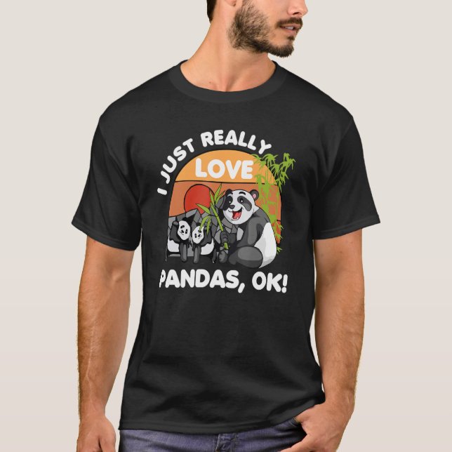 Camiseta Eu Amo Pandas Ok Animal Bear Ret (Frente)