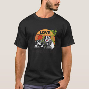 Camiseta Eu Amo Pandas Ok Animal Bear Retro