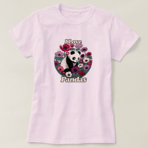 Camiseta Eu Amo Pandas Panda Bear