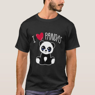 Camiseta Eu Amo Pandas Panda Citação Ele