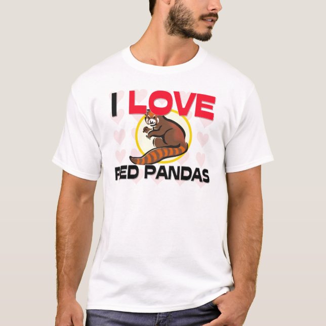 Camiseta Eu amo pandas vermelhas (Frente)
