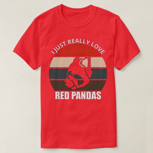Camiseta Eu Amo Pandas Vermelhas (Frente do Design)