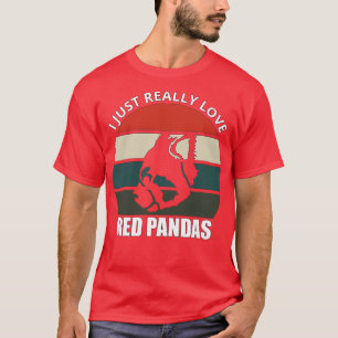 Camiseta Eu Amo Pandas Vermelhas