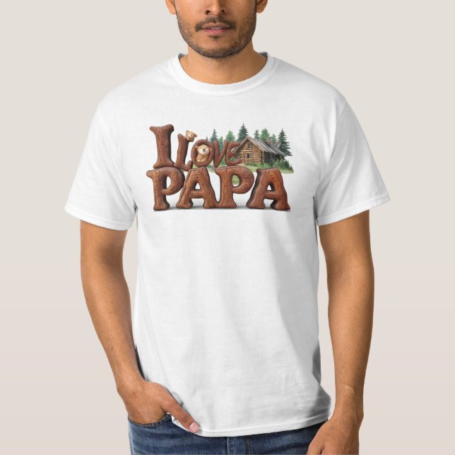 Camiseta *~* EU AMO PAPA Dia de os pais Rustic AP86 (Frente)