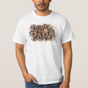 Camiseta *~* EU AMO PAPA Dia de os pais Rustic AP86