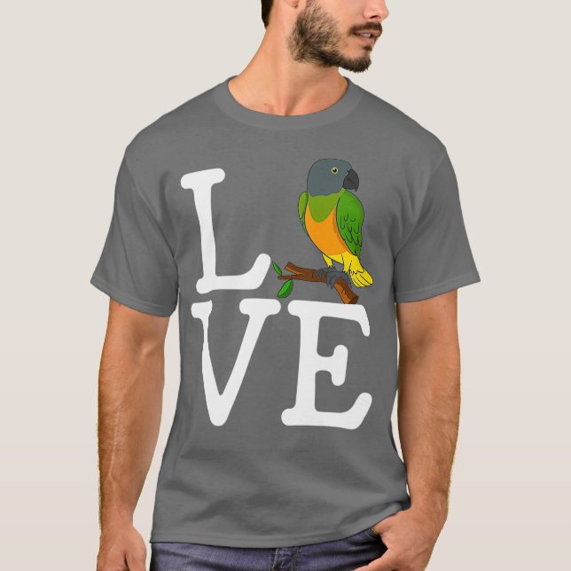 Camiseta eu amo papagaio senegal senegal (Frente)