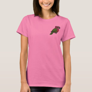 Camiseta Eu amo papagaios do Vermelho-fã