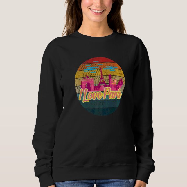 Camiseta Eu Amo Paris Com Eiffel Tower Notre Dame Arc De T (Frente)