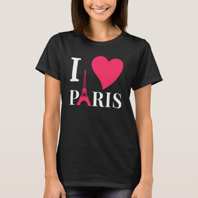 Camiseta Eu Amo Paris França Eiffel Torre Amor Romance (Frente)