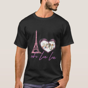 Camiseta Eu Amo Paris França Ele Torre Eiffel La La