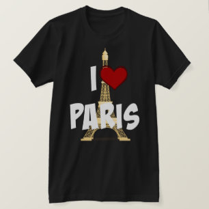 Camiseta Eu Amo Paris, Torre Eiffel
