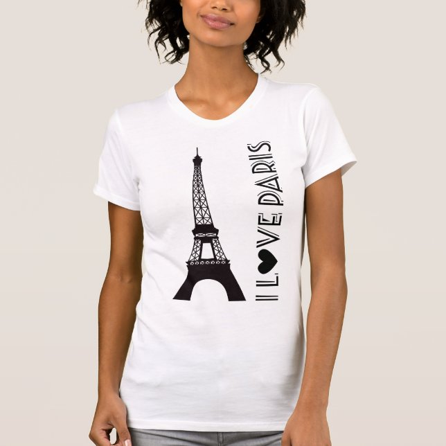 Camiseta Eu Amo Paris | Torre Eiffel (Frente)