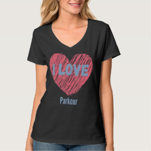 Camiseta Eu Amo Parkour Heart Image Hobby Ou Hobbyist