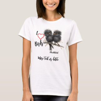 Camiseta Eu Amo Pássaros Quimicos Blackbird