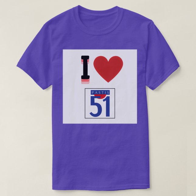 Camiseta Eu Amo Pastis (Frente do Design)