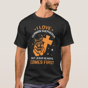 Camiseta eu amo Pastores Alemães mas jesus sempre vem prime