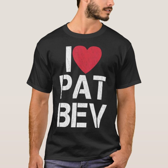 Camiseta Eu Amo Pat Bev I Heart Pat Bev (Frente)