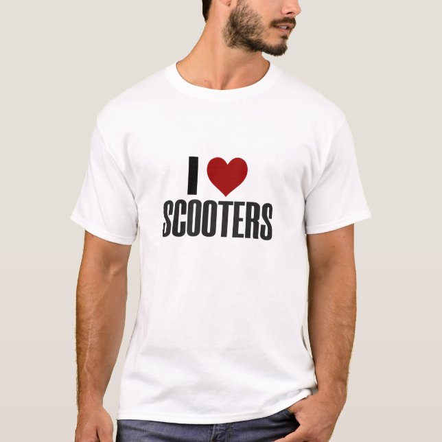 Camiseta Eu Amo Patinetes O Coração Adorando Cozinhar Diver (Frente)