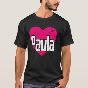 Camiseta Eu Amo Paula Cute Primeiro Nome I Heart Paula