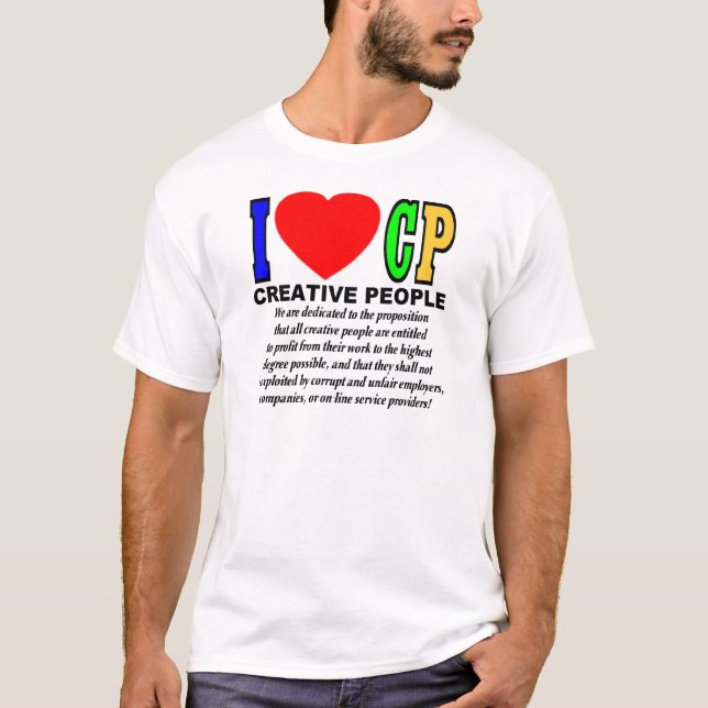 Camiseta Eu amo PC (as pessoas criativas) (Frente)