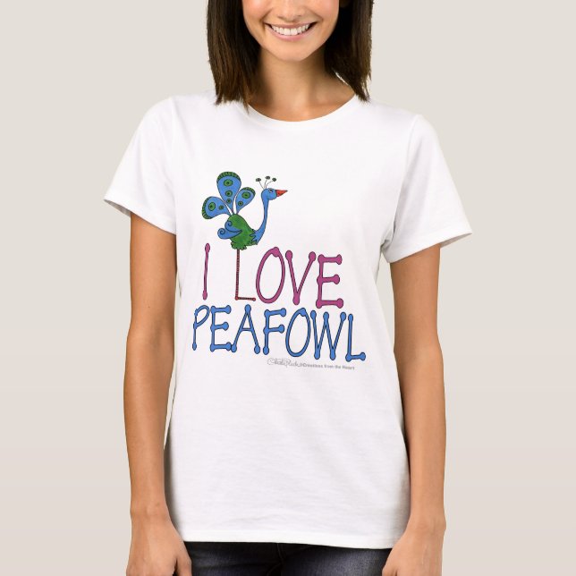 Camiseta Eu Amo Peafowl (Frente)