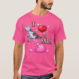 Camiseta Eu Amo Peidar Um Amor De Unicórnio Peido Eu Coraçã