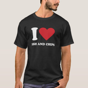Camiseta Eu Amo PEIXE E BATATA FRITA Eu Adoro PEIXE E BATAT