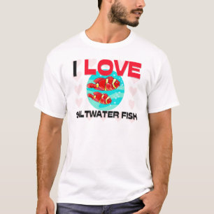 Camiseta Eu amo peixes de água salgada