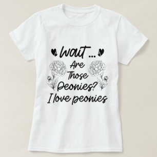 Camiseta Eu Amo Peonies Flores Botânicas Sobrevoam Peony En