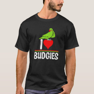 Camiseta Eu Amo Periquitos Meme de Pássaro Fofo Papagaio M