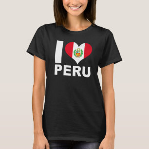 Camiseta Eu amo Peru Heart Flag Peru