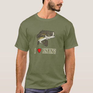 Camiseta Eu amo pescar: Baixo Largemouth