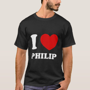 Camiseta Eu amo Philip I Heart Philip Funny Philip