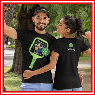 Camiseta Eu Amo Pickleball Paddle Verde Cute Esportes FOTO 