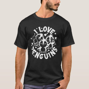 Camiseta Eu Amo Pinguins Para Mulheres Homens Pinguins Jove