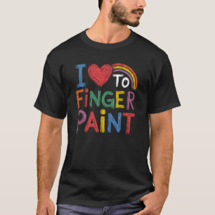 Camiseta Eu Amo Pintar com os Dedos Arte Sala de Aula Crian