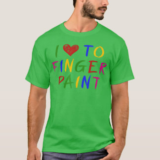 Camiseta Eu Amo Pintura com os Dedos, Estou Pintando Casal