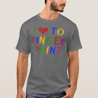 Camiseta Eu Amo Pintura com os Dedos, Estou Pintando Casal 