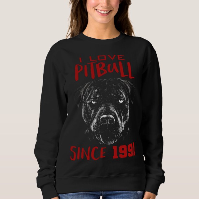 Camiseta Eu amo pitbull desde 1991 (Frente)
