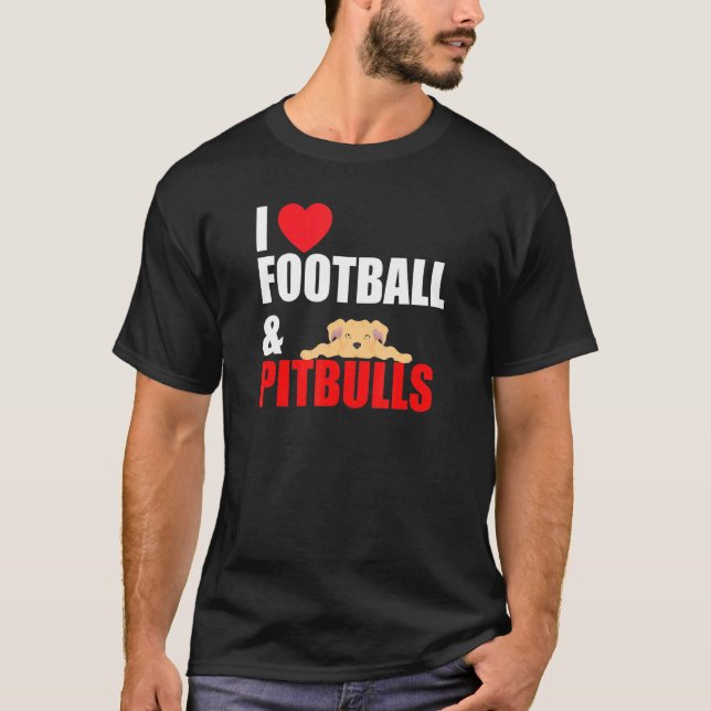 Camiseta Eu Amo Pitbulls de Futebol (Frente)