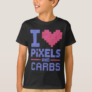 Camiseta Eu Amo Pixels E Carboidratos Humor de Lanche de Jo