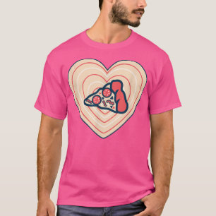 CAMISETA EU AMO PIZZA COM AMIGOS RÁPIDO YUM DO CORAÇÃO DA C