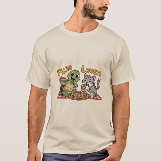 Camiseta Eu amo pizza demais  (Frente)