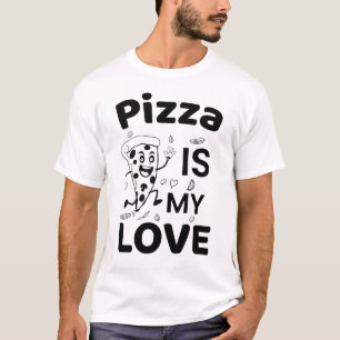 Camiseta Eu Amo Pizza - Divertida para Amantes de
