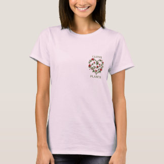 Camiseta Eu Amo Plantas - Coração Botânico