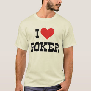 Camiseta Eu Amo Poker de Coração - Amante do Texas Holdem