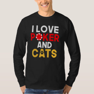 Camiseta Eu amo Poker e Cartas de Jogar do Jogo Cats Lover